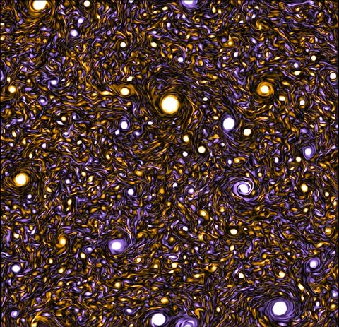 Complex vortical structures in a two-dimensional turbulent flow