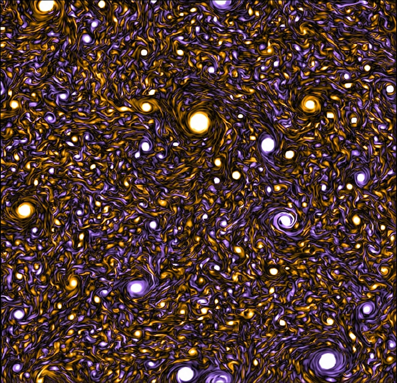 Complex vortical structures in a two-dimensional turbulent flow